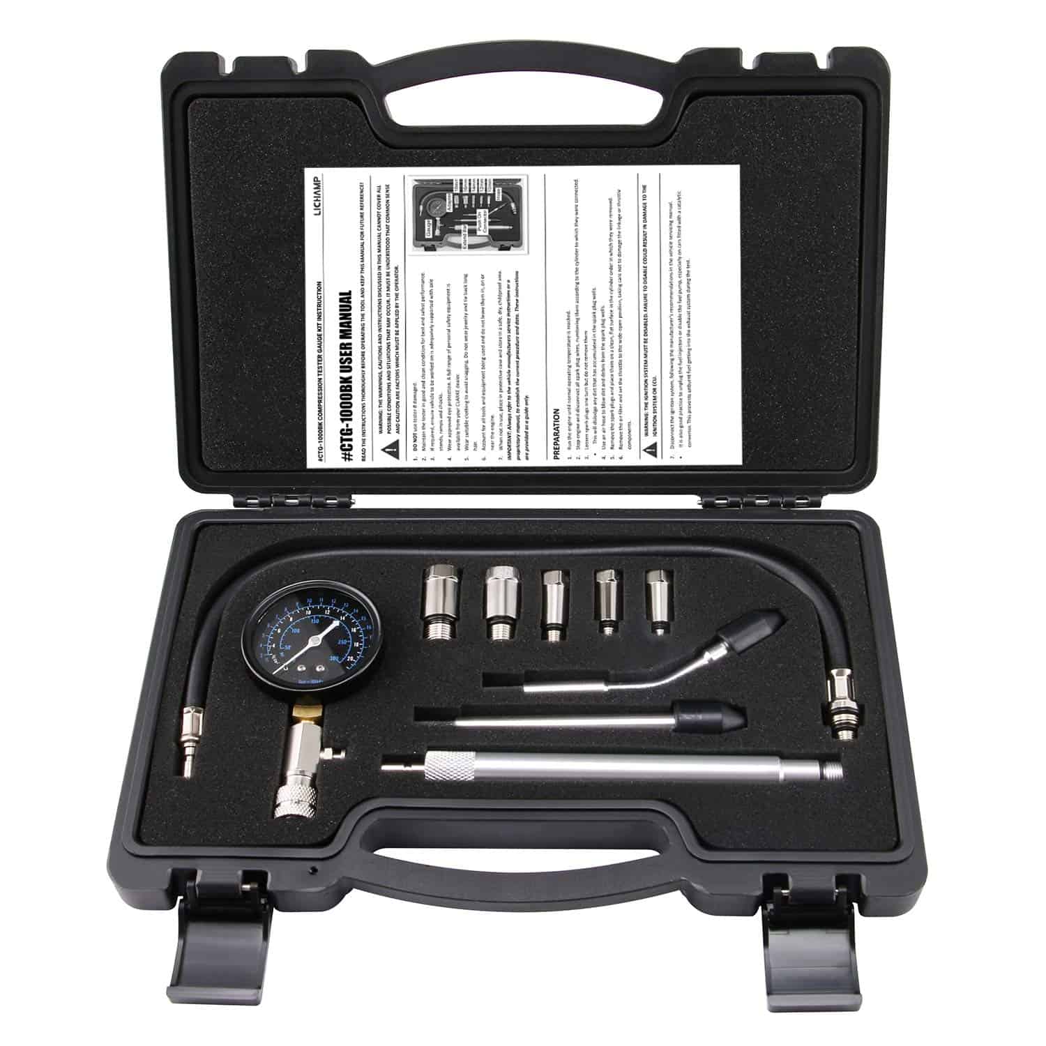 Medidor de compresión de motor Lichamp Automotive, Medidor