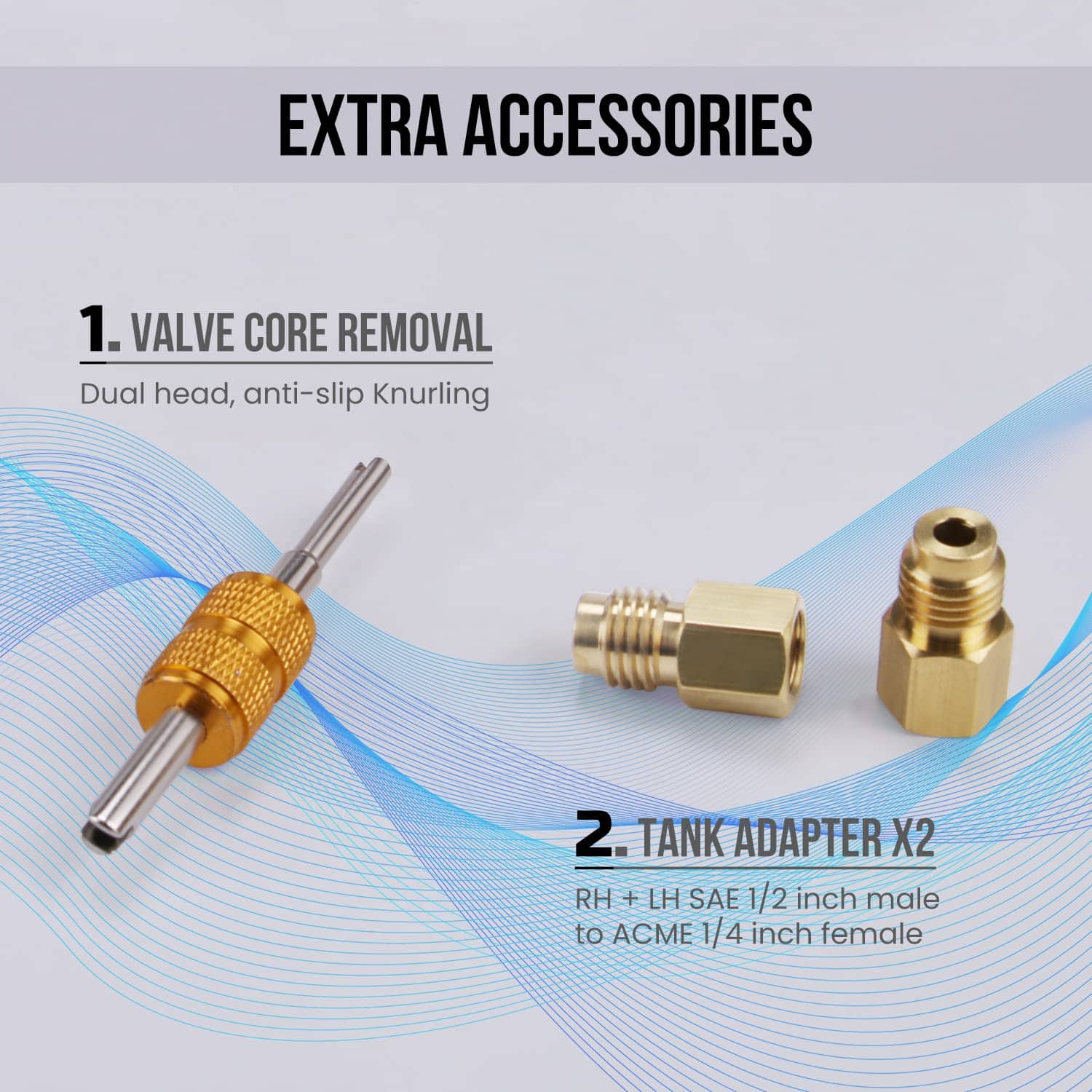 Adaptador de A/C para Auto Lichamp con Válvula de Auto - Imagen 8