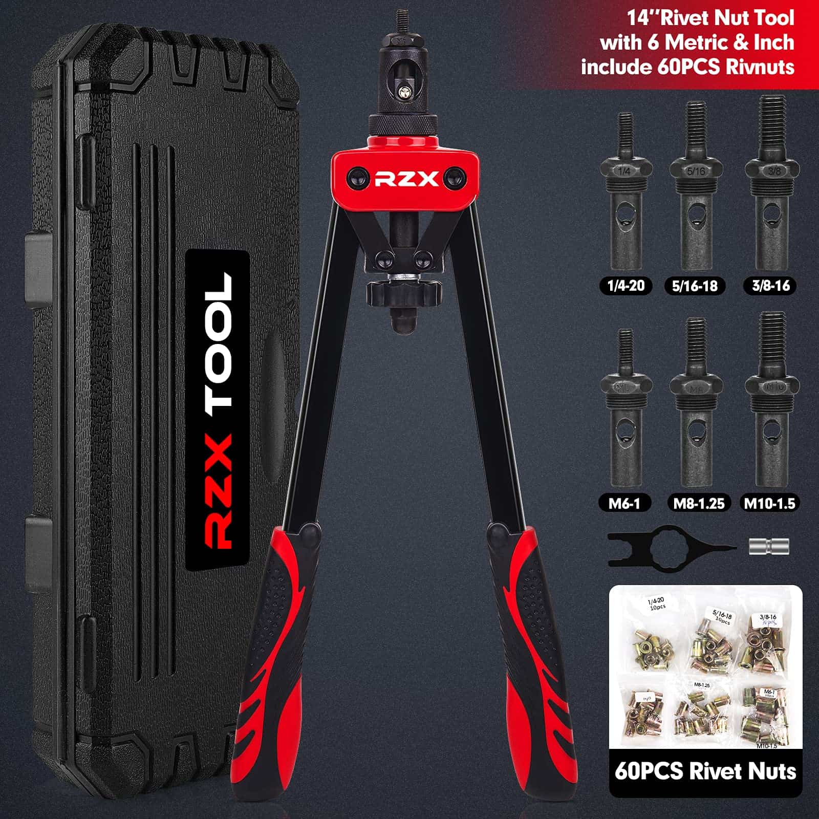 Herramienta de Remache de Tuerca de 14", Herramienta de - Imagen 3