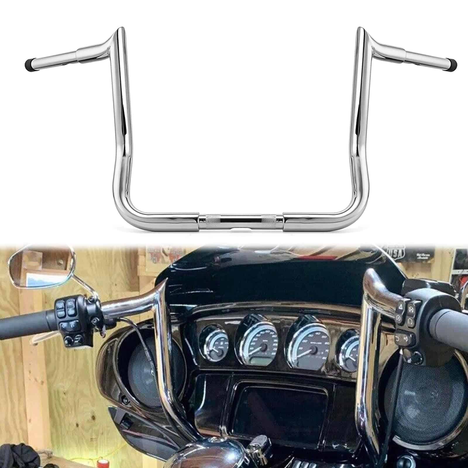 Manillar WSays Rise de 14'' 1-1/4" Ape Hangers Cromado