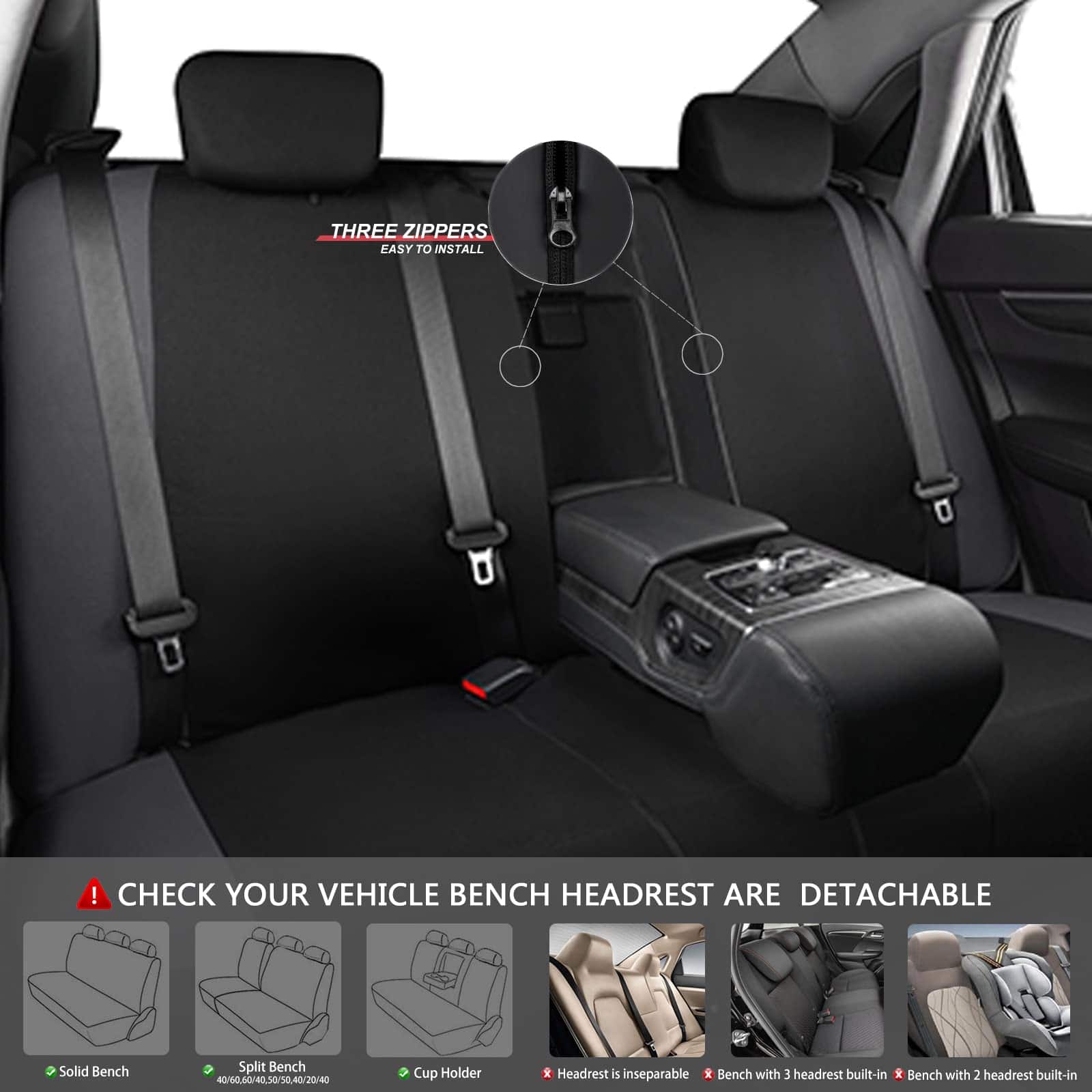 Cubreasientos universales de tela deportiva CAR-GRAND, - Imagen 6