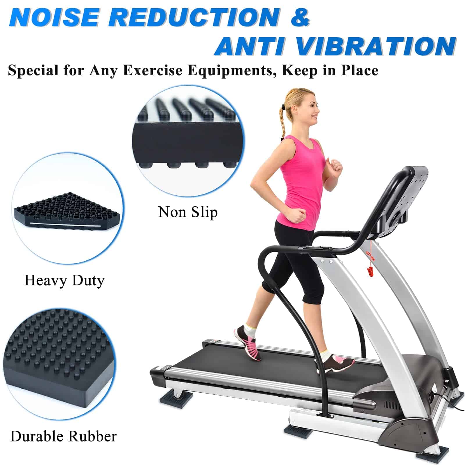 Tapete para Equipo de Ejercicio BXI - 4 x 4 x 0.8 Pulgadas - Imagen 4