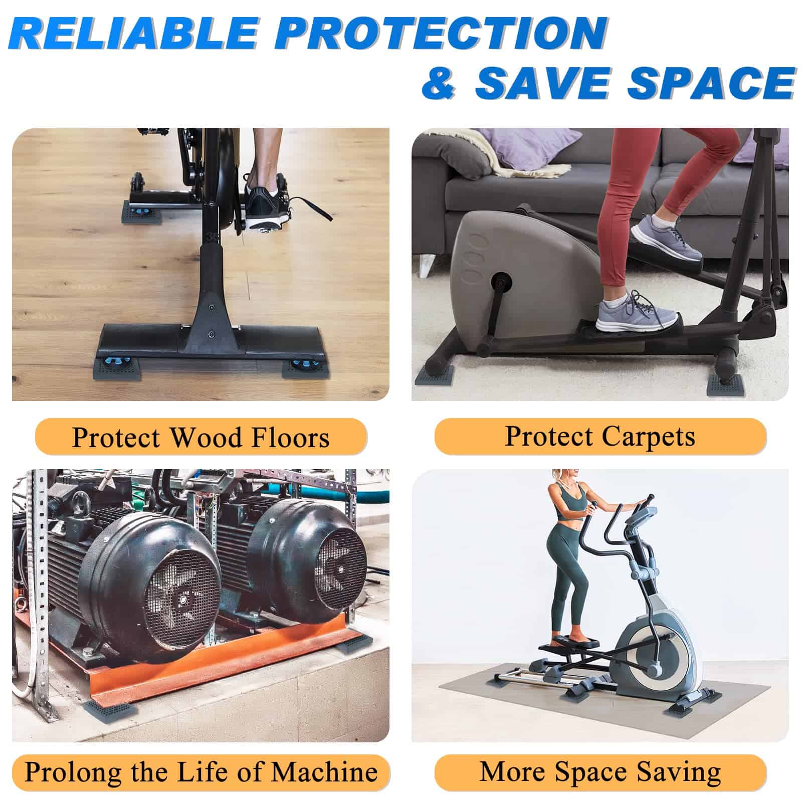 Tapete para Equipo de Ejercicio BXI - 4 x 4 x 0.8 Pulgadas - Imagen 5