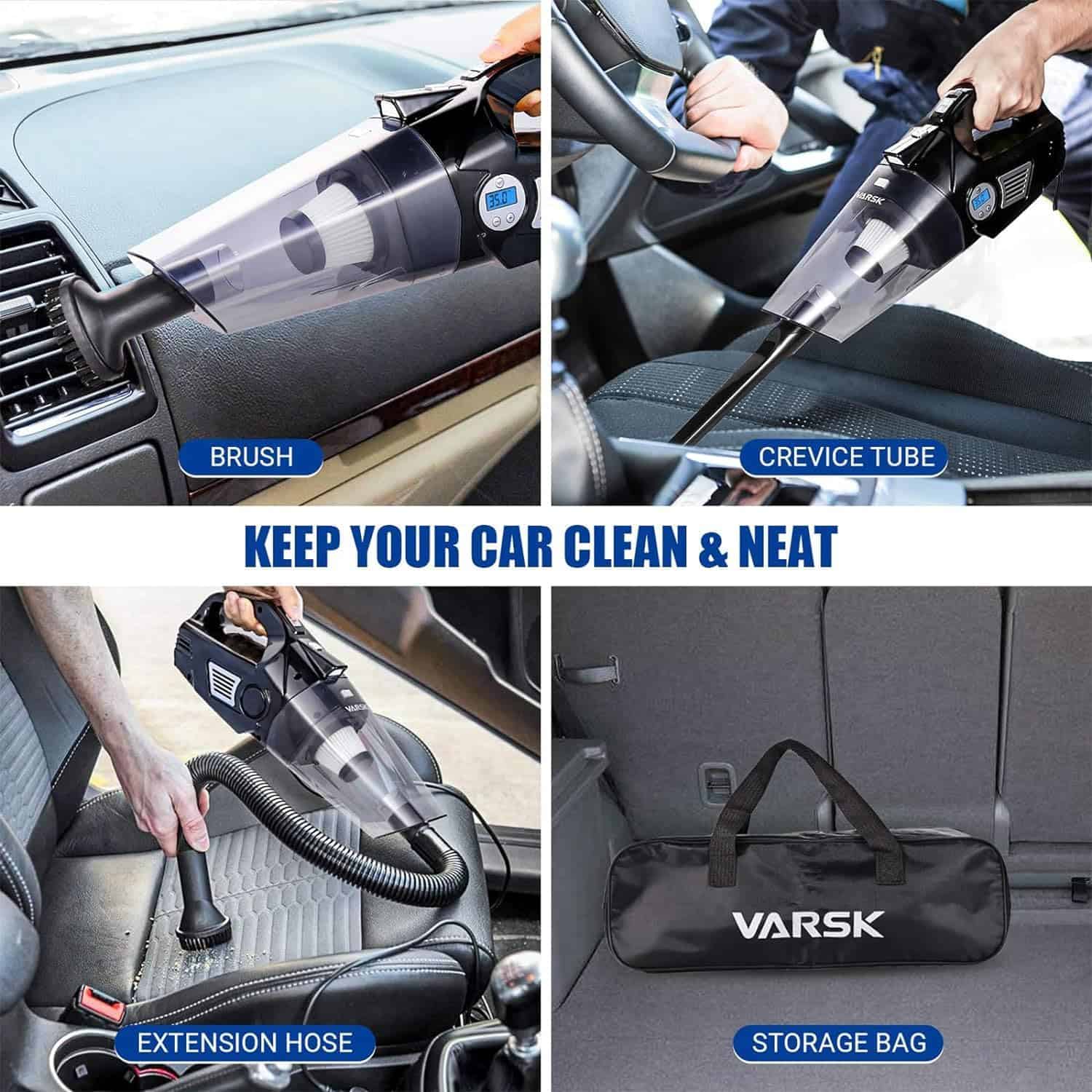 Aspiradora de Coche VARSK 4 en 1 de Alta Potencia, Inflador - Imagen 6