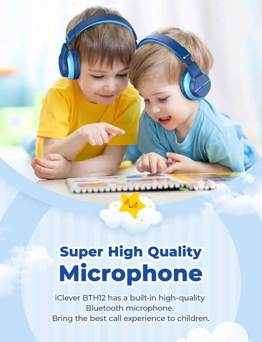 Audífonos inalámbricos para niños iClever BTH12, luces LED - Imagen 8