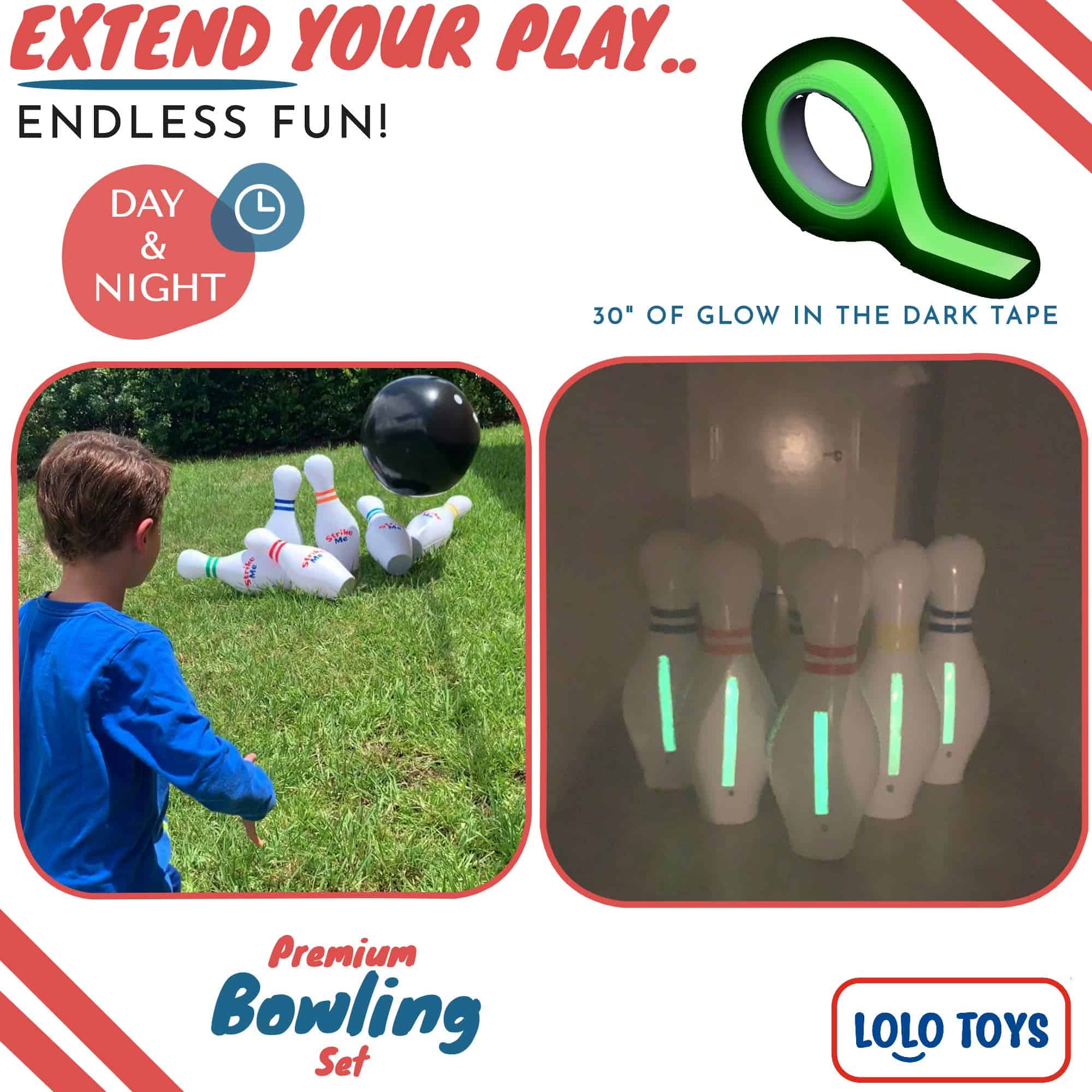 Juego de Bolos Inflable Gigante para Niños - 6 bolos - Imagen 6