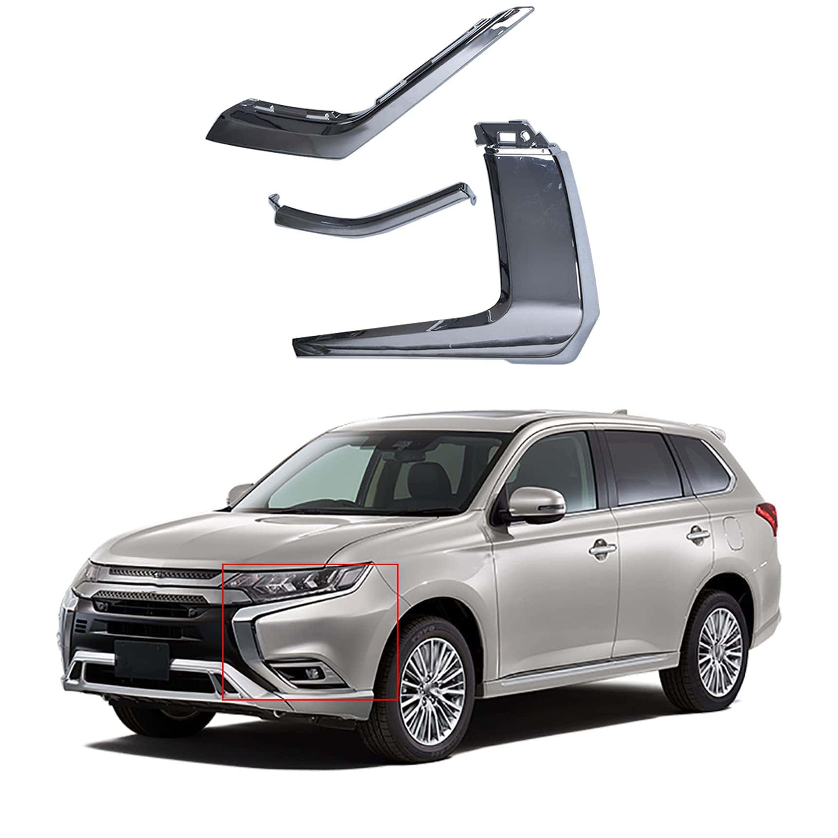 Conjunto de Molduras de Trim de Parachoques Delantero LH de