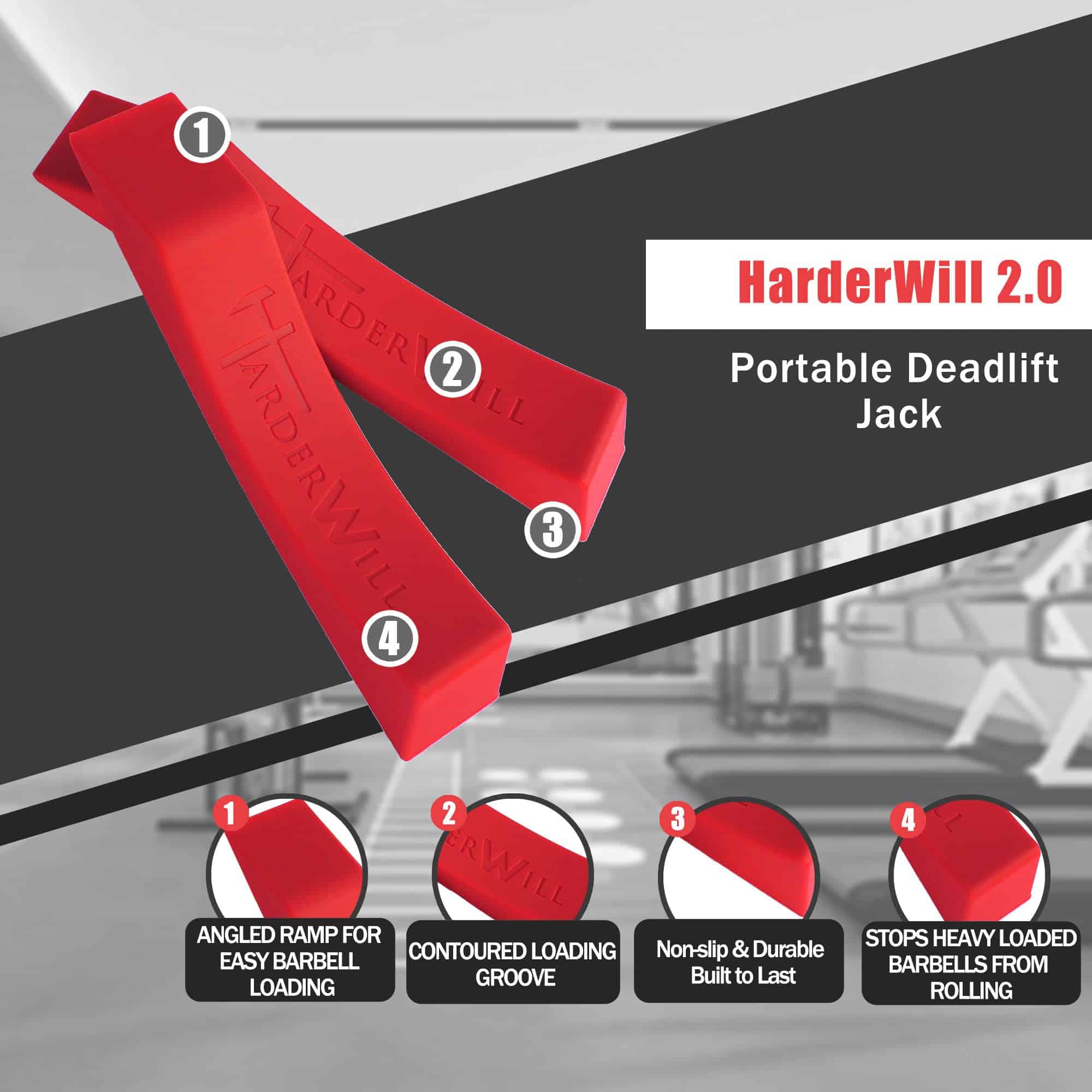 HarderWill Deadlift Jack Alternative (1 -Rojo Granate - Imagen 6