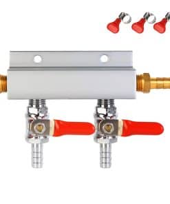 FERRODAY 2 Way Gas Manifold 5/16" Barbed Integrated Check