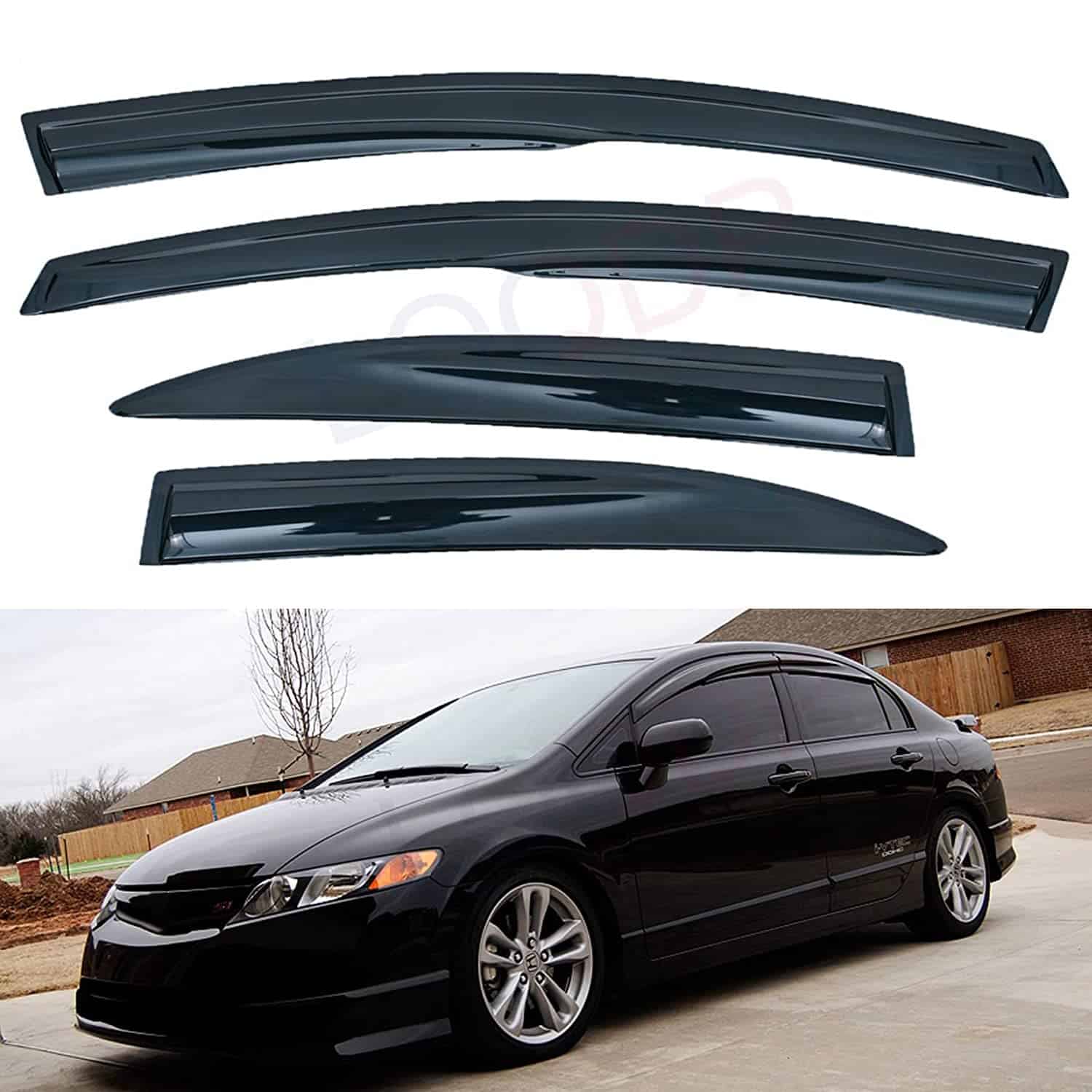 LQQDP Set de 4 viseras para ventanas exteriores de acrílico