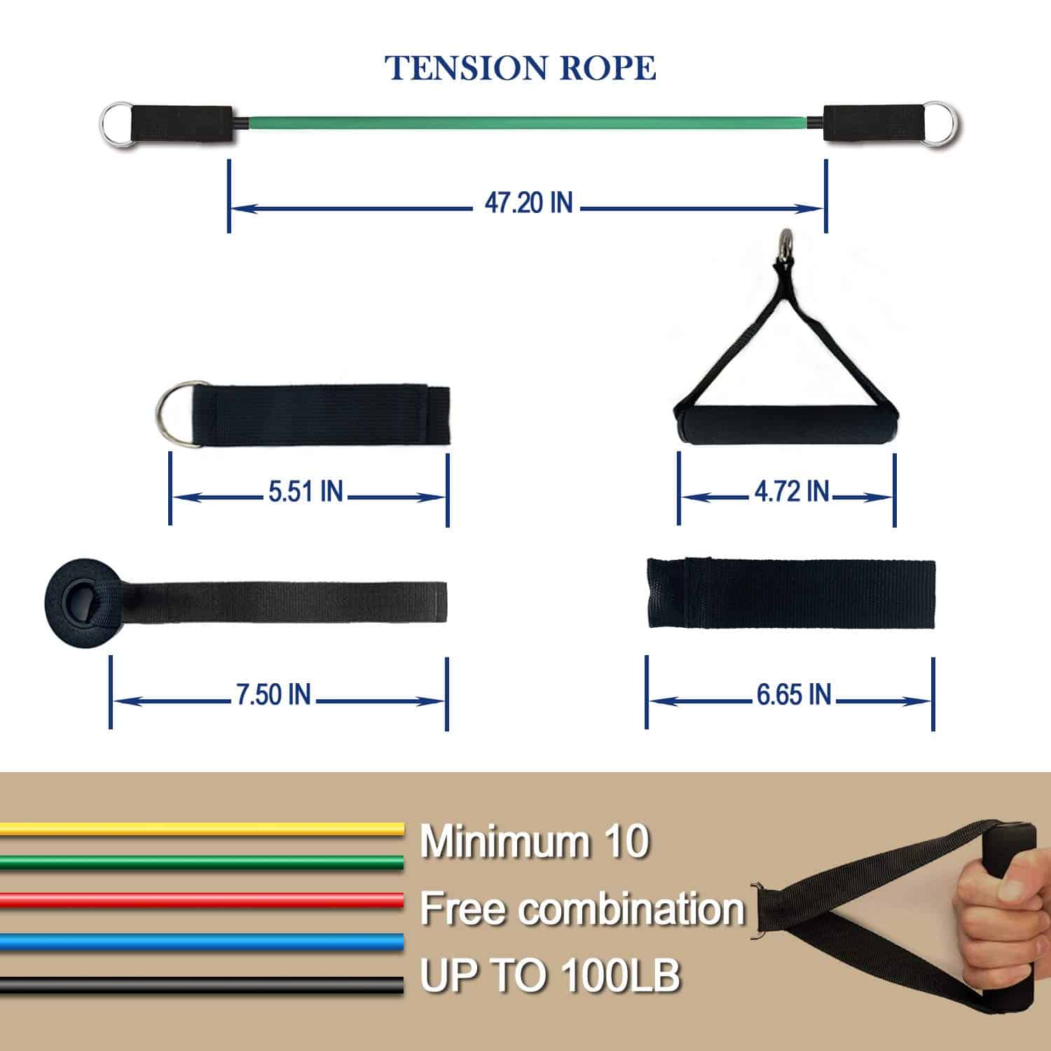 Set de Bandas de Resistencia con Asas para Ejercicio en - Imagen 5