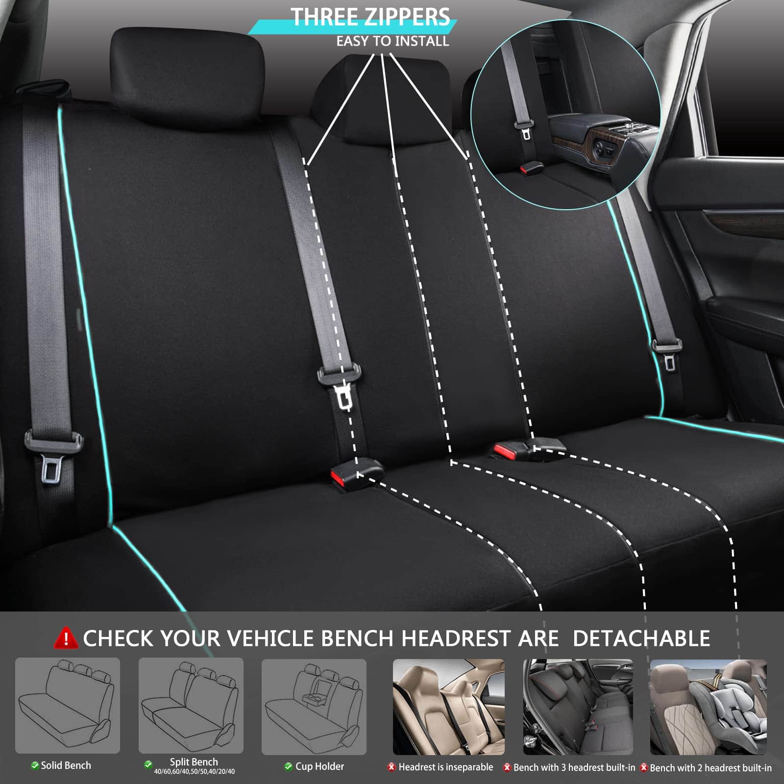 CAR-GRAND Funda de Asiento de Poliéster Universal, - Imagen 5