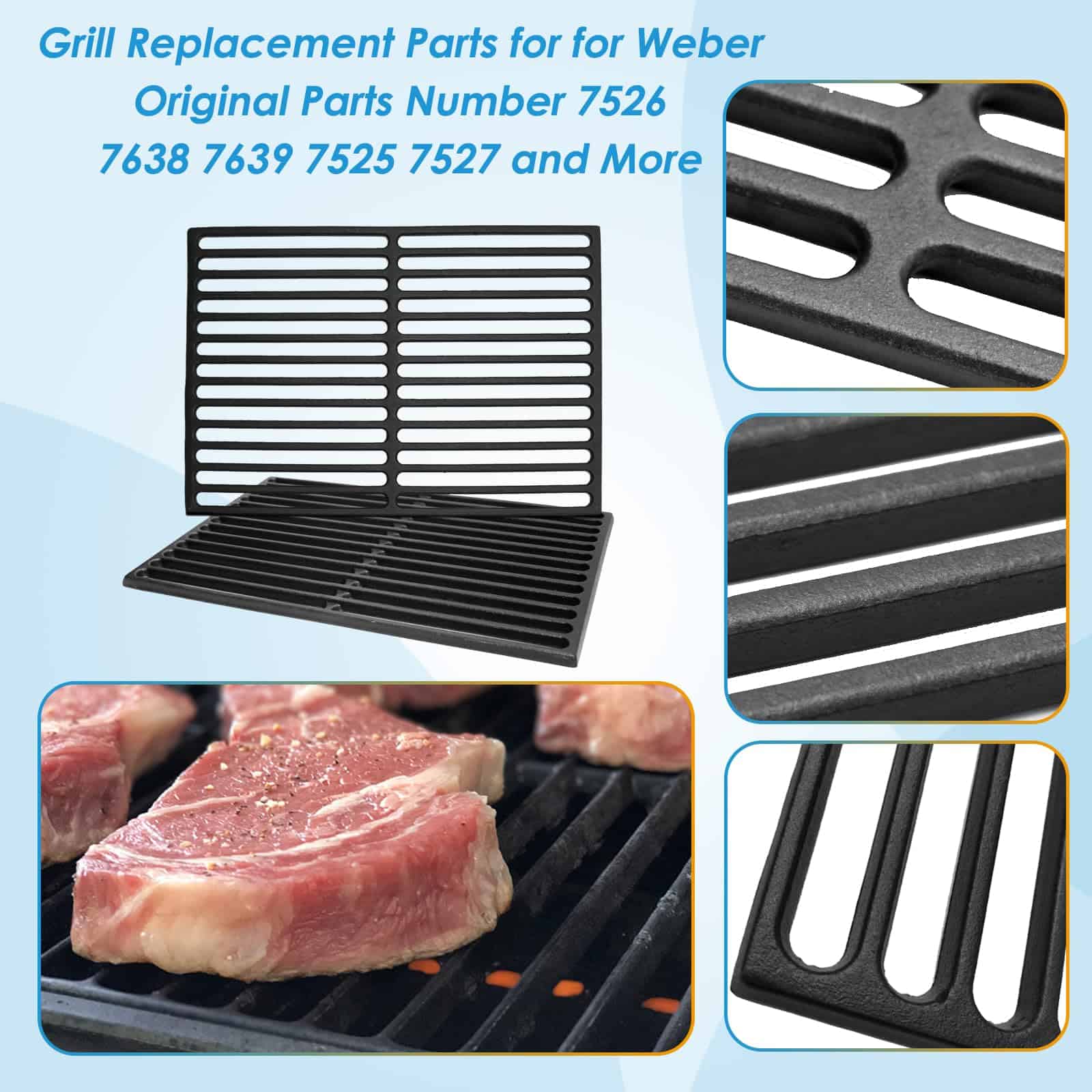 Parrillas de Reemplazo BBQration 7526 7527 17.5" para Weber - Imagen 5