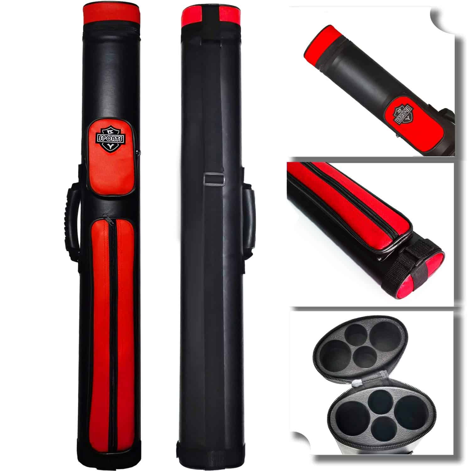 Estuche rígido para tacos de billar ovalado BY SPORTS 2x2