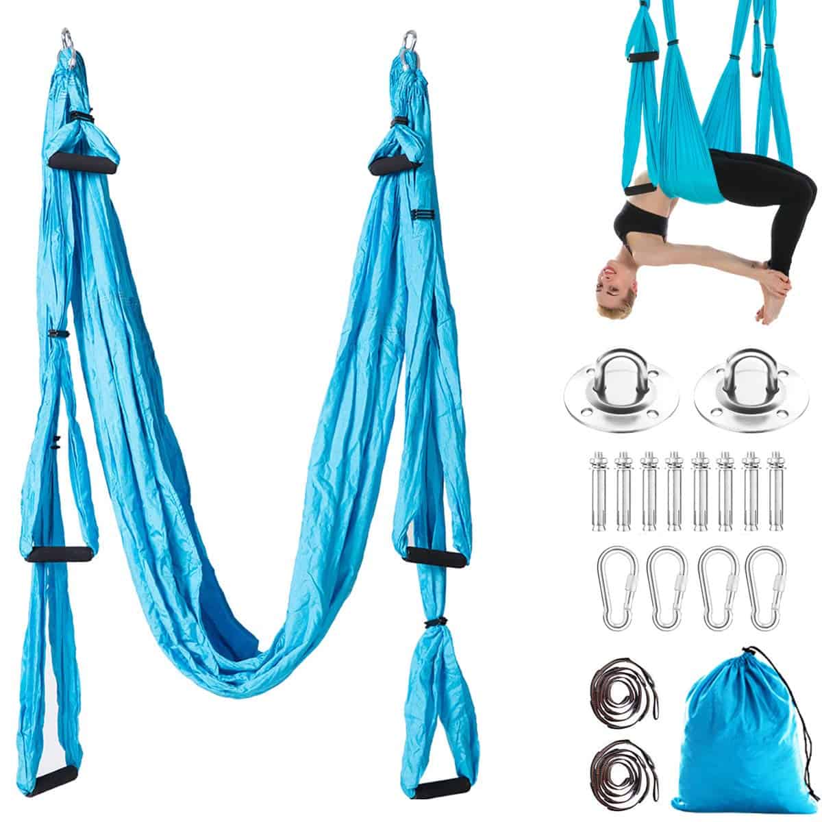 MIFXIN Set de Yoga Aéreo Trapecio Kit de Hamaca de Yoga