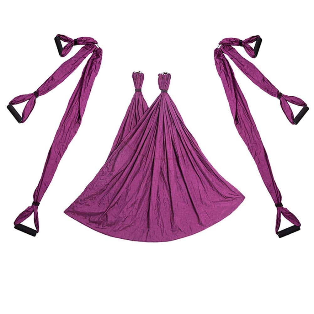 Set de Columpio de Yoga Aéreo Trapecio -Morado Profundo - Imagen 6