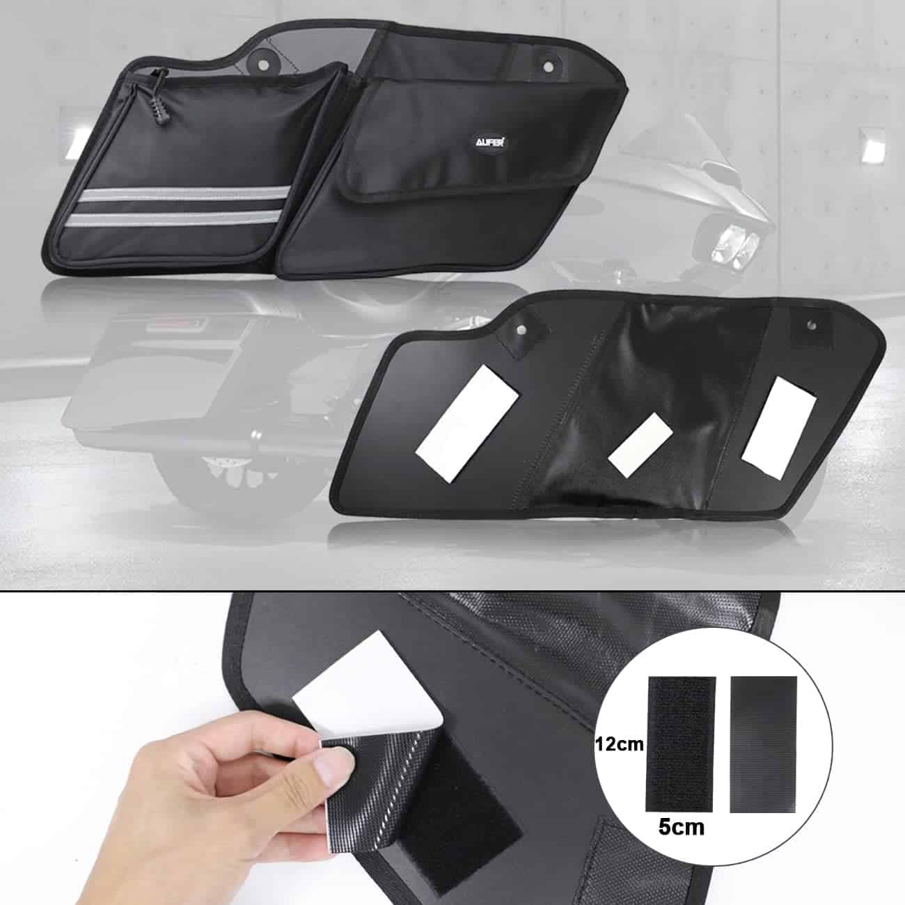 AUFER 2PCS Organizador de Bolsa de Alforja Dura Compatible - Imagen 6