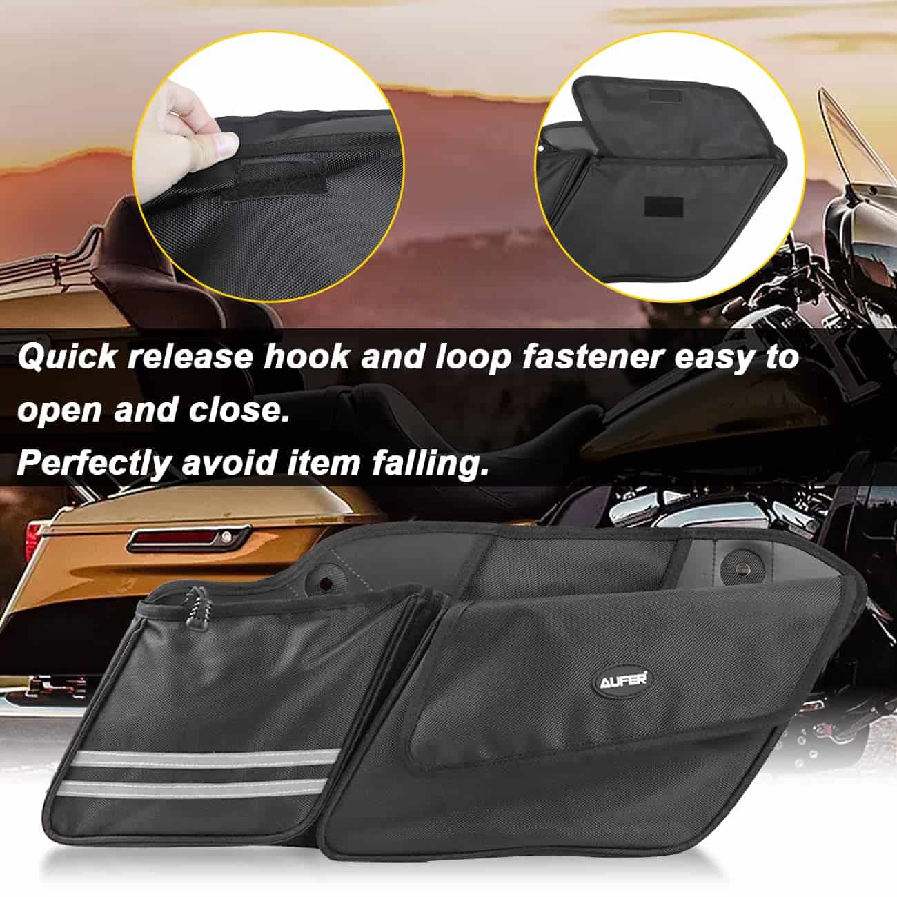 AUFER 2PCS Organizador de Bolsa de Alforja Dura Compatible - Imagen 4