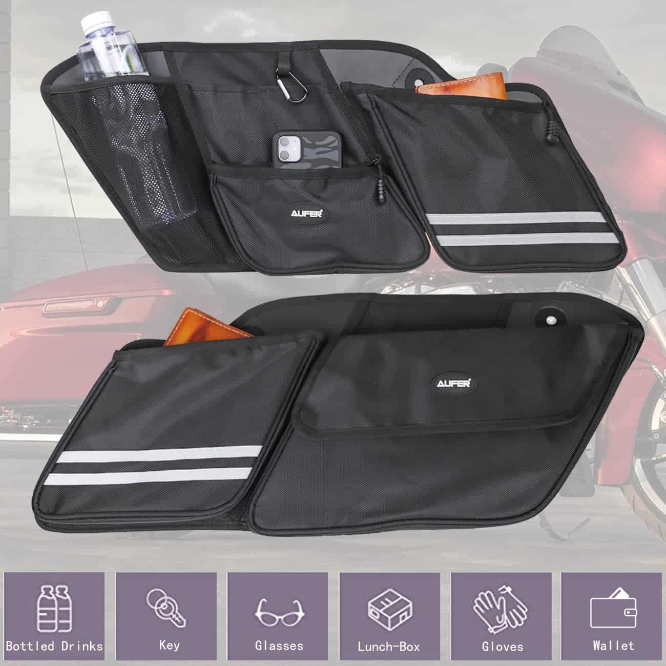 AUFER 2PCS Organizador de Bolsa de Alforja Dura Compatible - Imagen 3