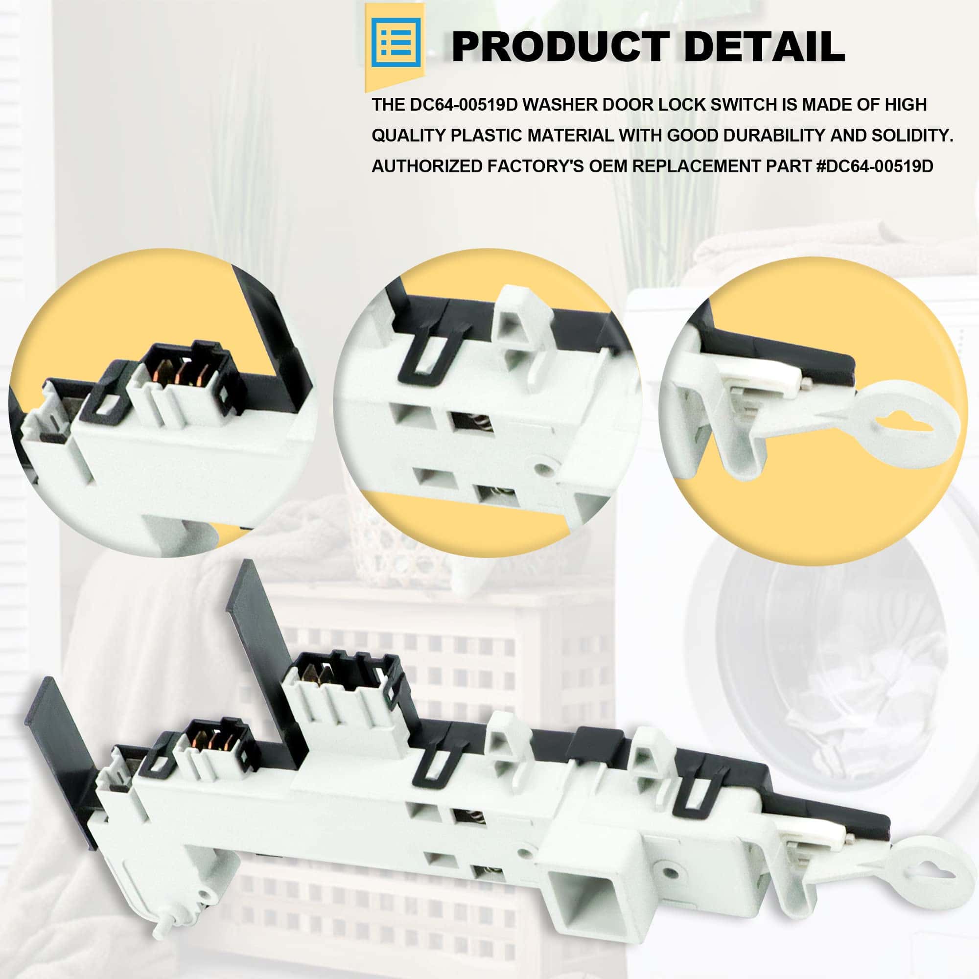 Switch de Bloqueo de Puerta DC64-00519D Original OEM de - Imagen 5