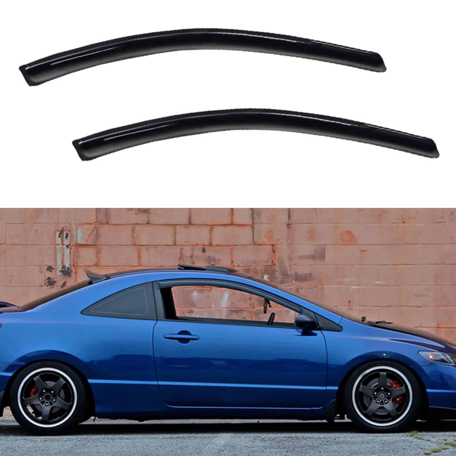 LQQDP 2pcs Front Doors JDM Visera de ventanas de humo para