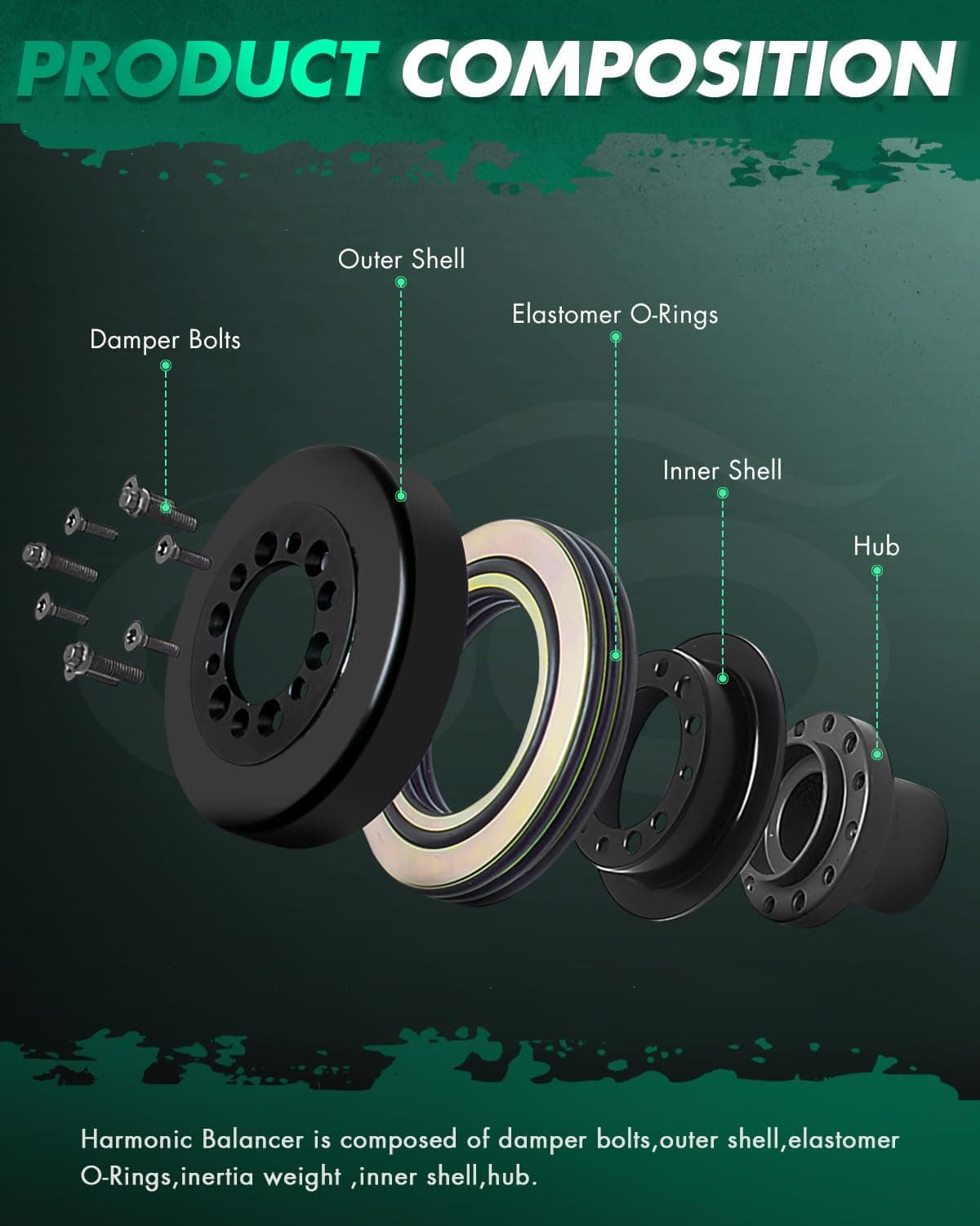 Balancín Armónico del Motor SCITOO Para Hyundai 1999-2005, - Imagen 5