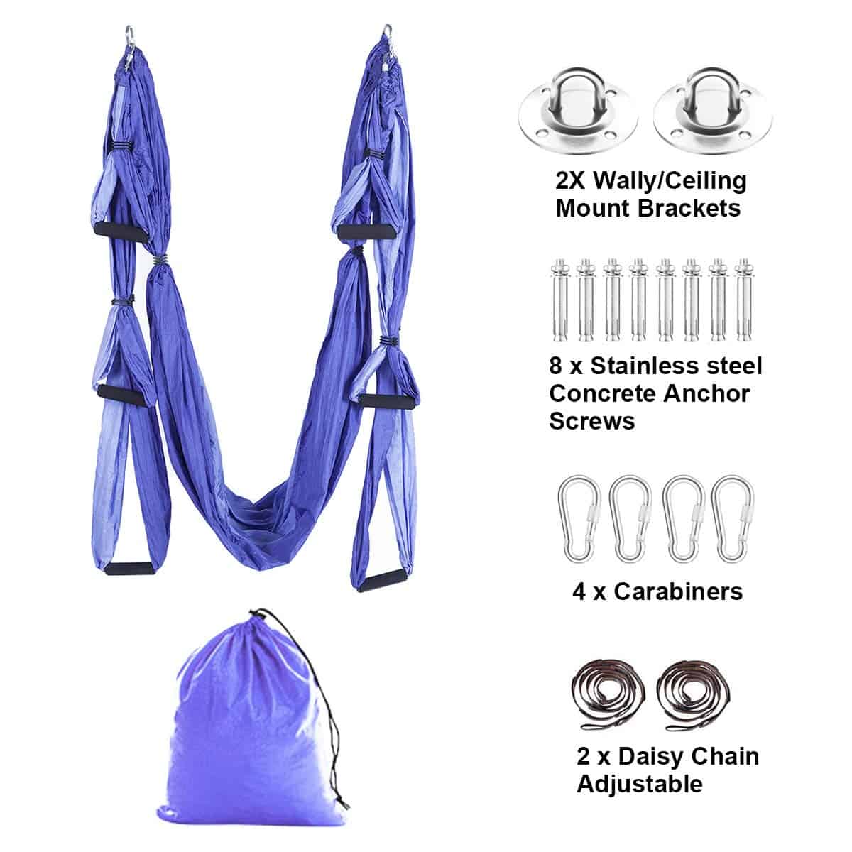 Set de Columpio de Yoga Aéreo Trapecio -Morado Mixto - Imagen 5