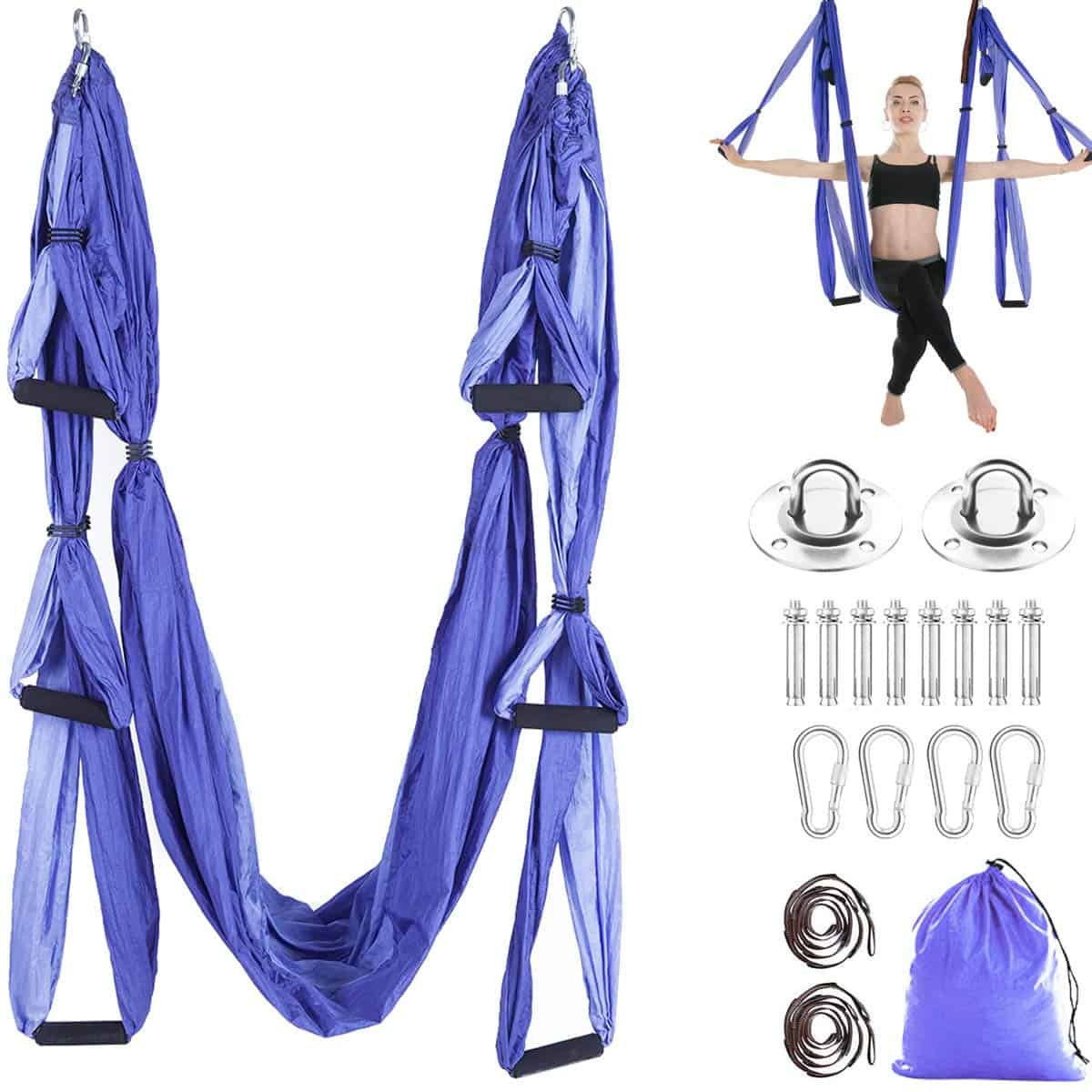 Set de Columpio de Yoga Aéreo Trapecio -Morado Mixto