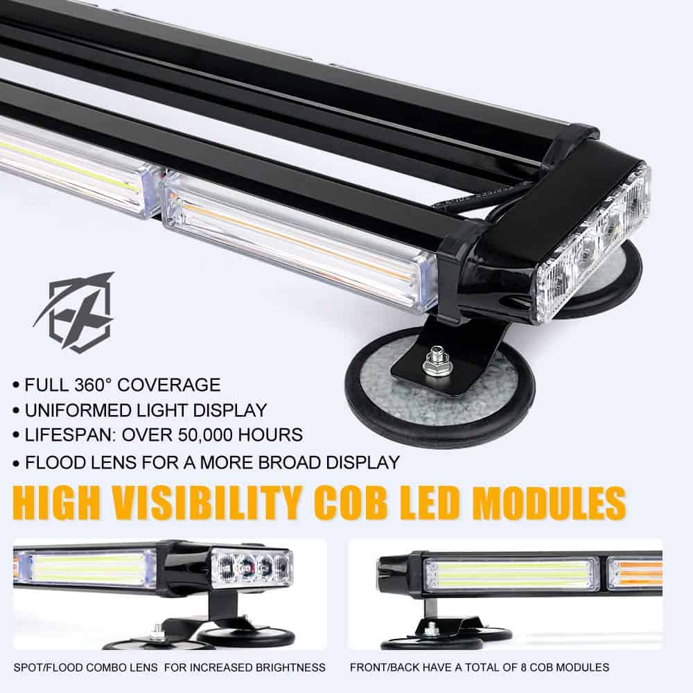 Barra de luz estroboscópica LED COB blanco ámbar de Xprite - Imagen 5