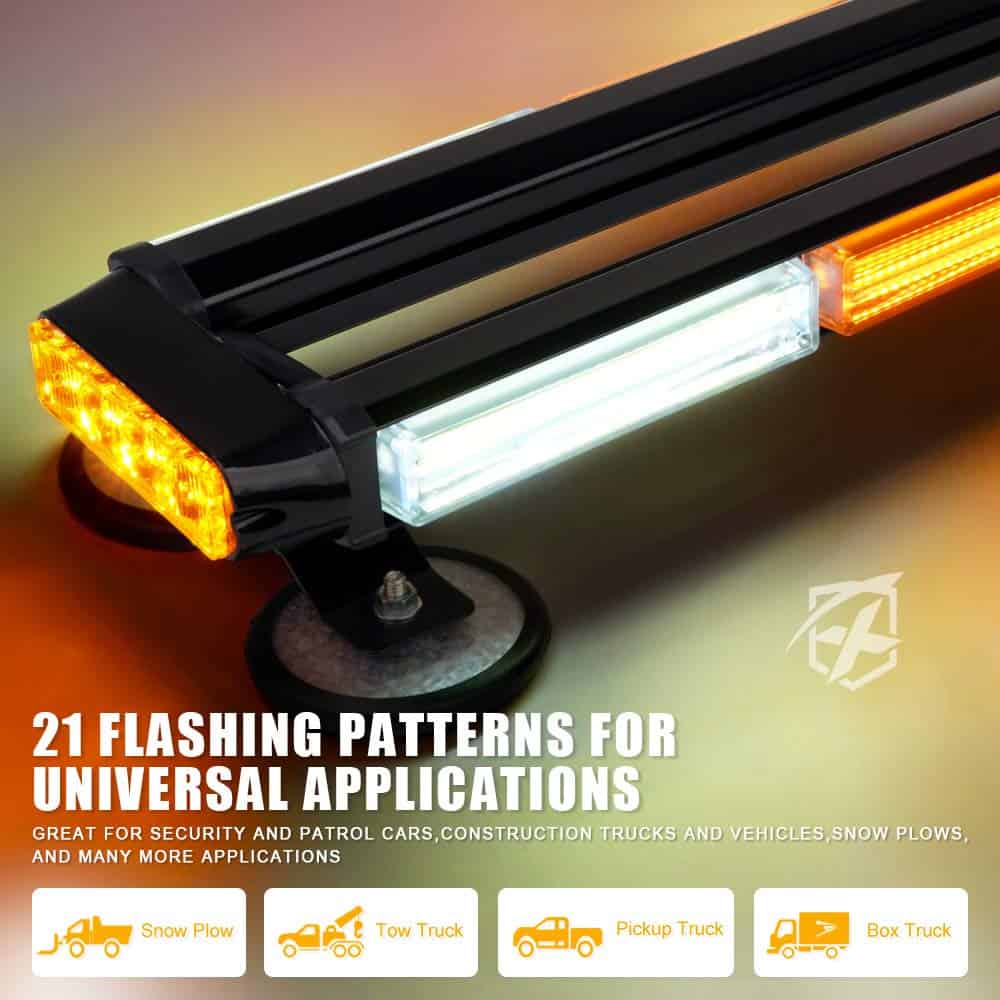 Barra de luz estroboscópica LED COB blanco ámbar de Xprite - Imagen 4