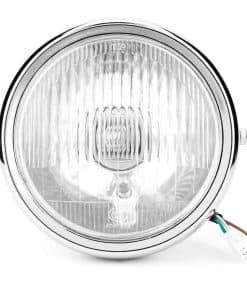Faros Delanteros Moto Retro Universal con Carcasa de Plata