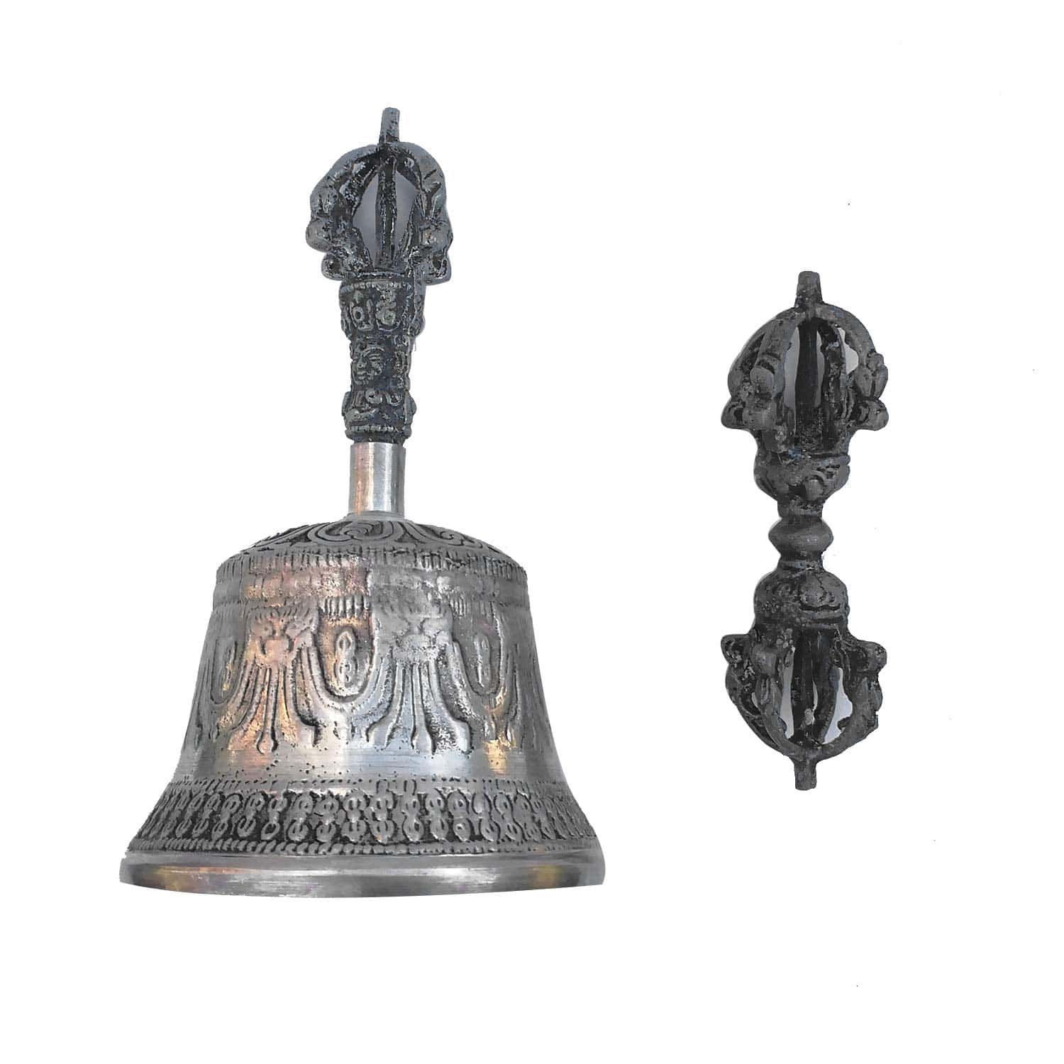 Campana de meditación budista tibetana y juego de Dorje,