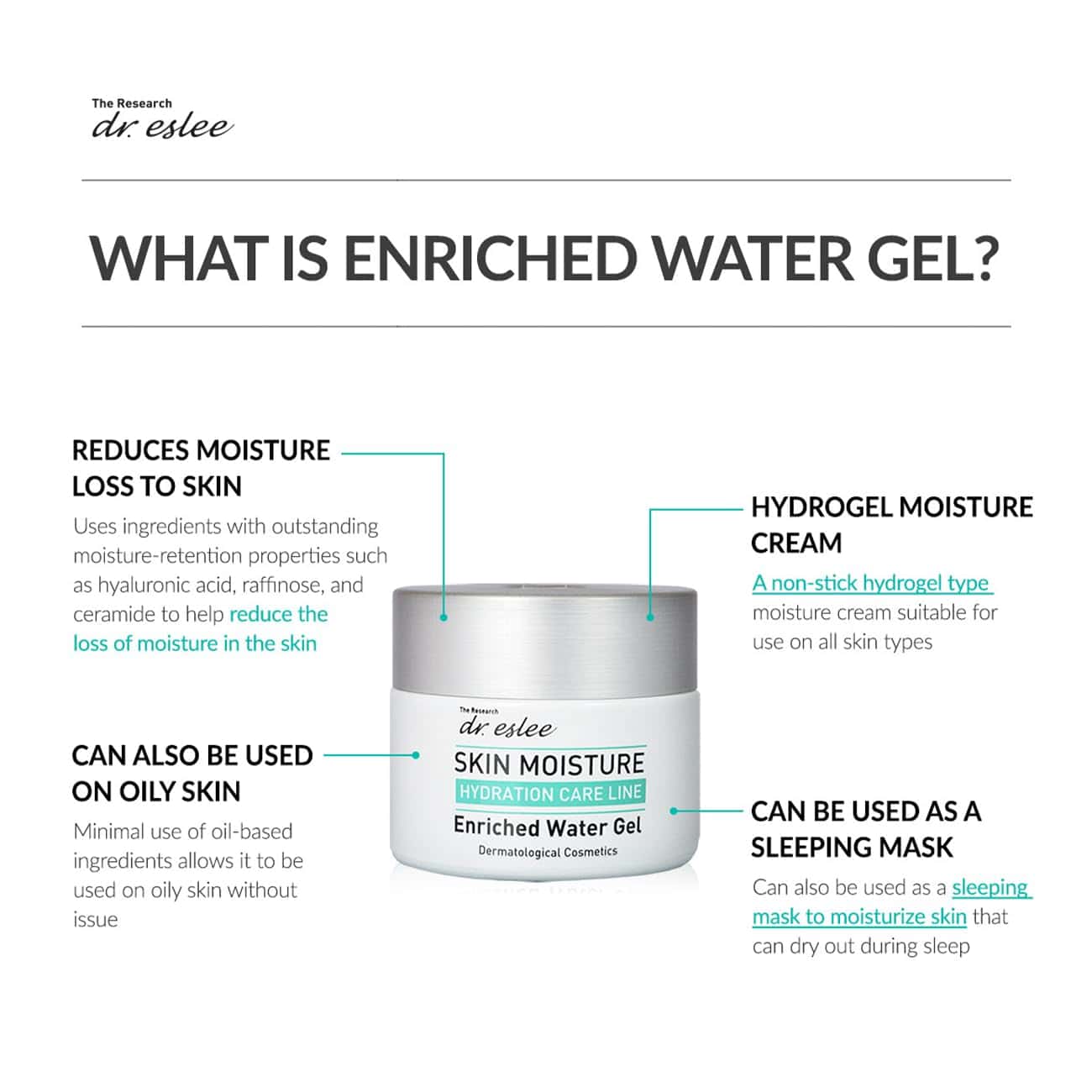 dr. eslee Enriched Water Gel 50ml | Hidratante para todo - Imagen 6