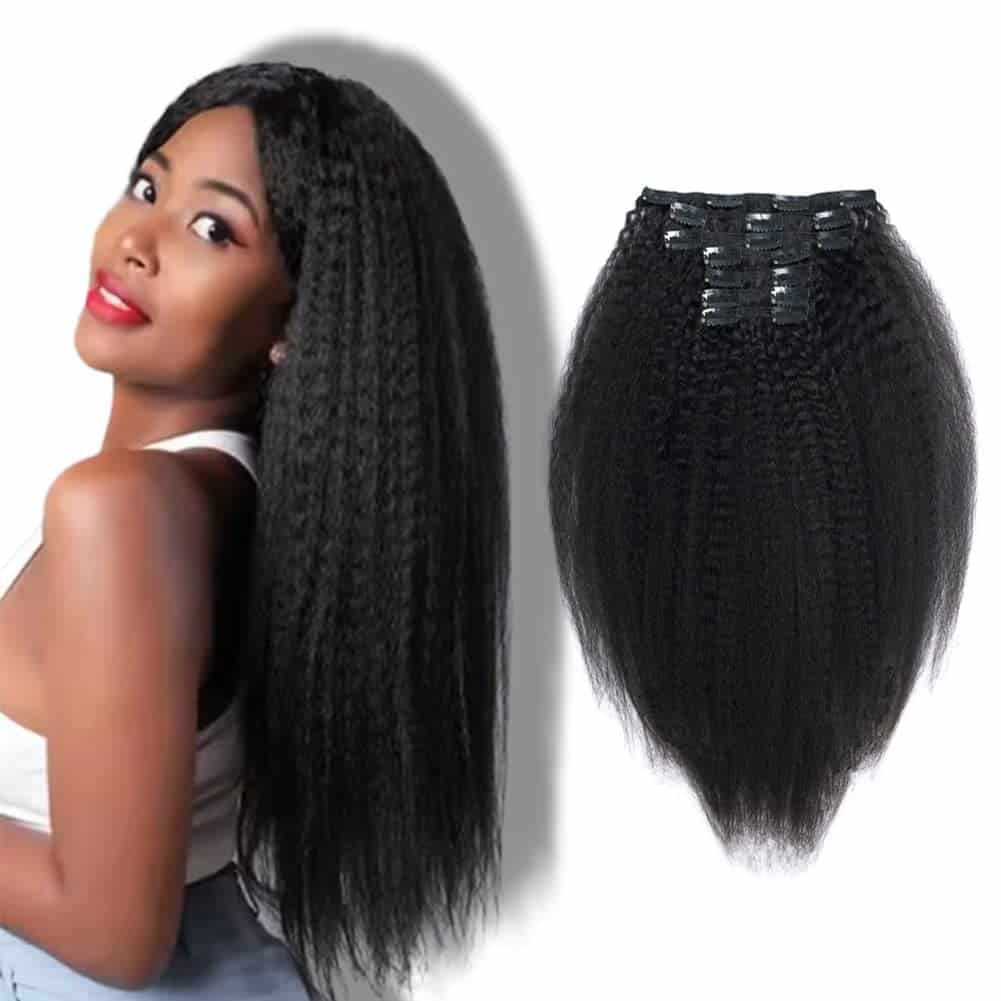 Extensiones de Cabello Clip en Kinky Straight Vanalia, 100%
