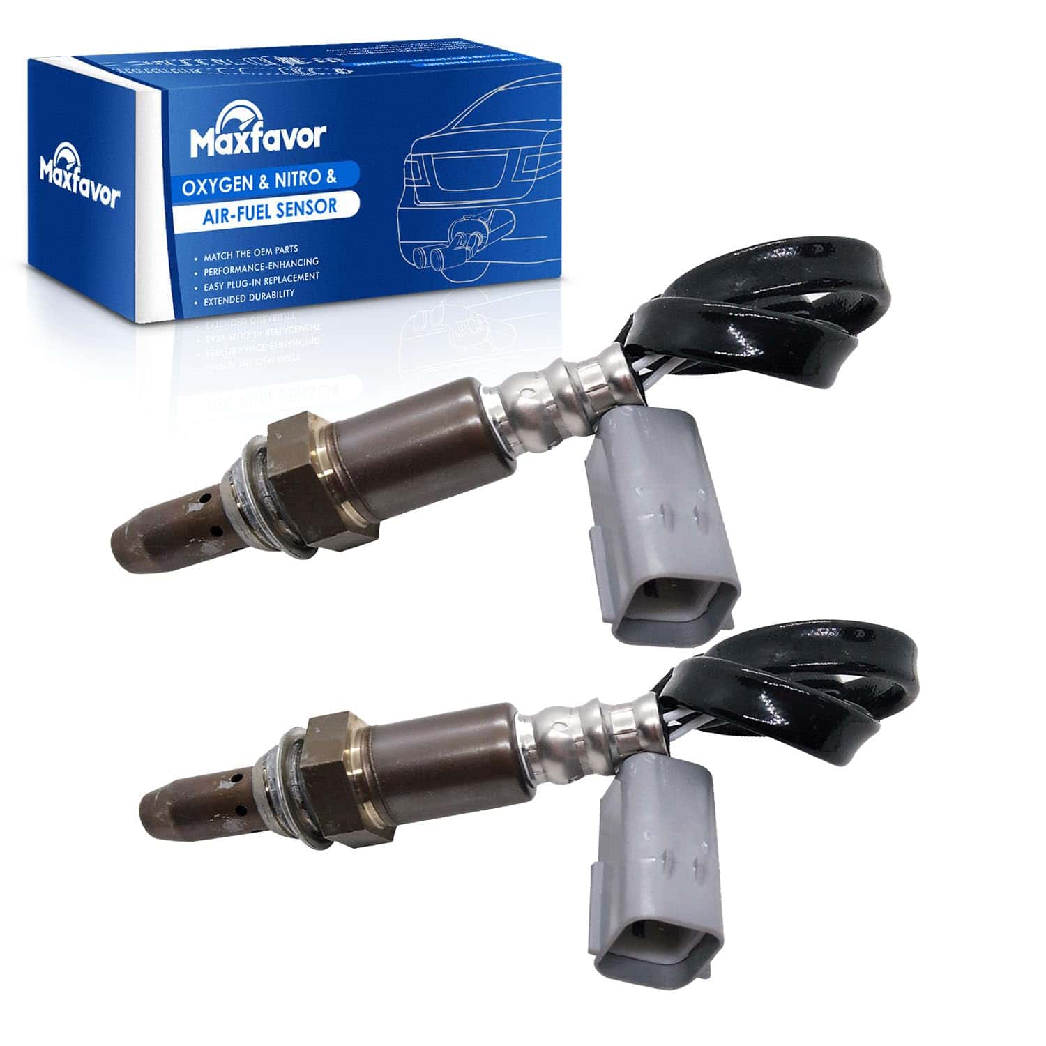 Maxfavor 2Pcs Sensor de Oxígeno de Largo Alcance de