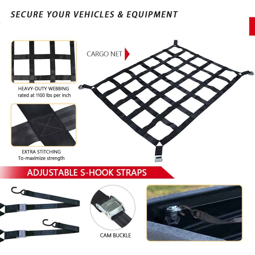 Red de carga Surmountway para cama de camioneta (42" x - Imagen 7