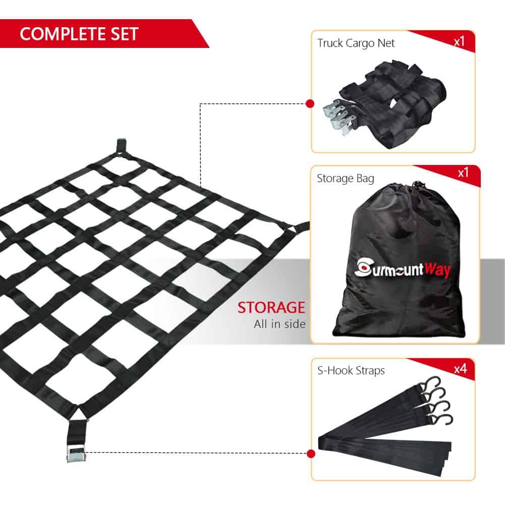 Red de carga Surmountway para cama de camioneta (42" x - Imagen 8