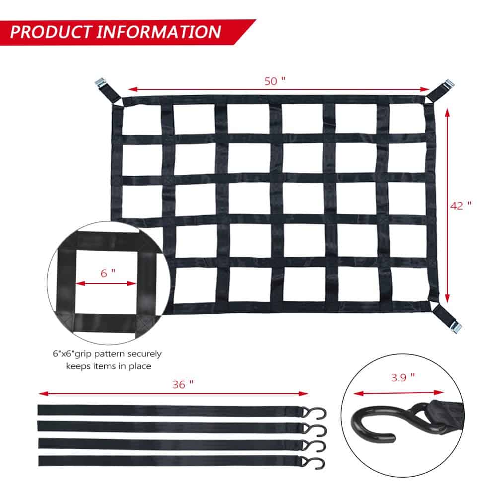 Red de carga Surmountway para cama de camioneta (42" x - Imagen 5