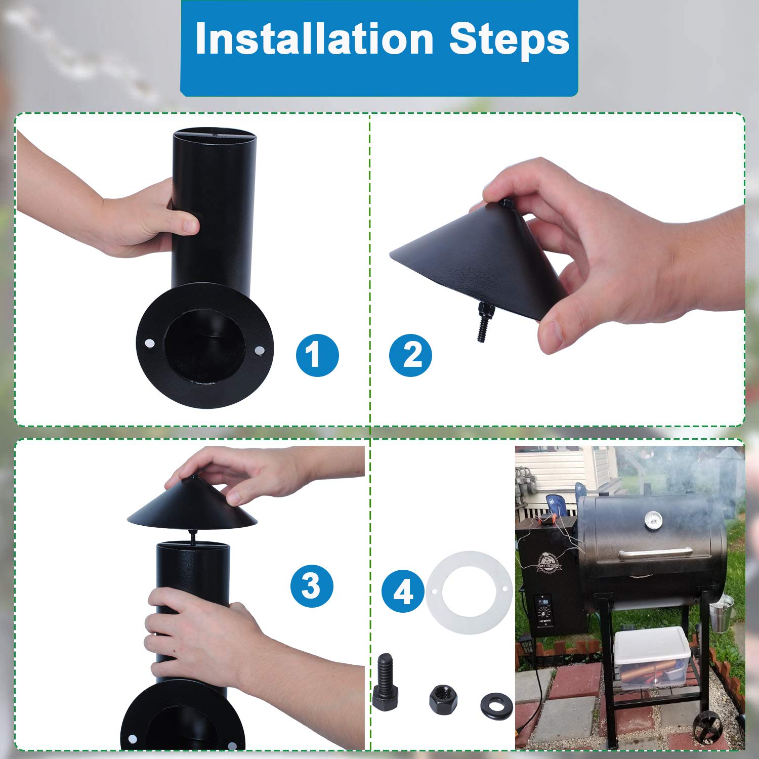 Chimenea de Humo para Parrilla de Pellets, Repuesto para - Imagen 7