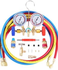 JIFETOR Juego de Manómetros de AC de 3 Vías, Herramienta de