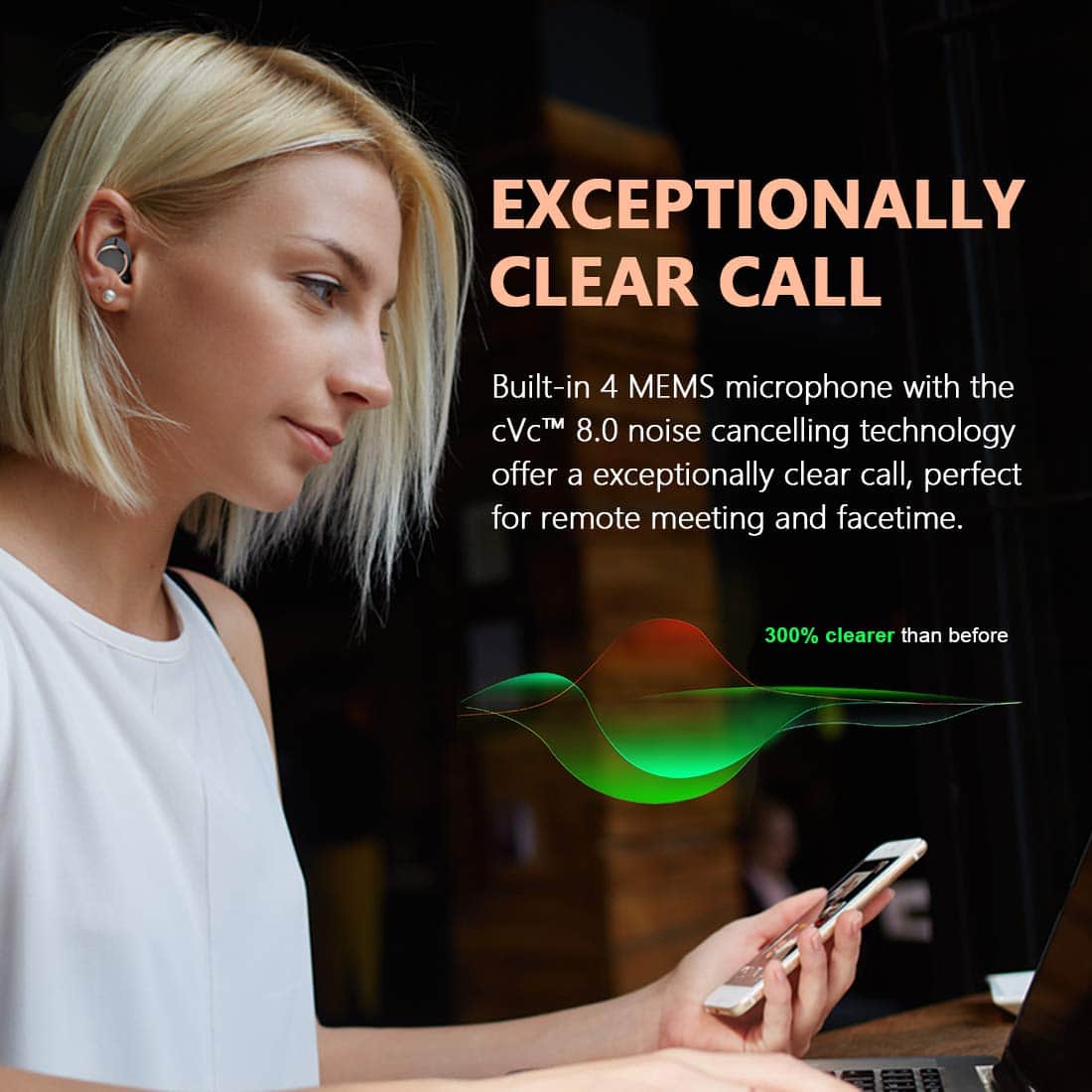 Audífonos inalámbricos TANGMAI W5 con Bluetooth 5.0 - Imagen 6