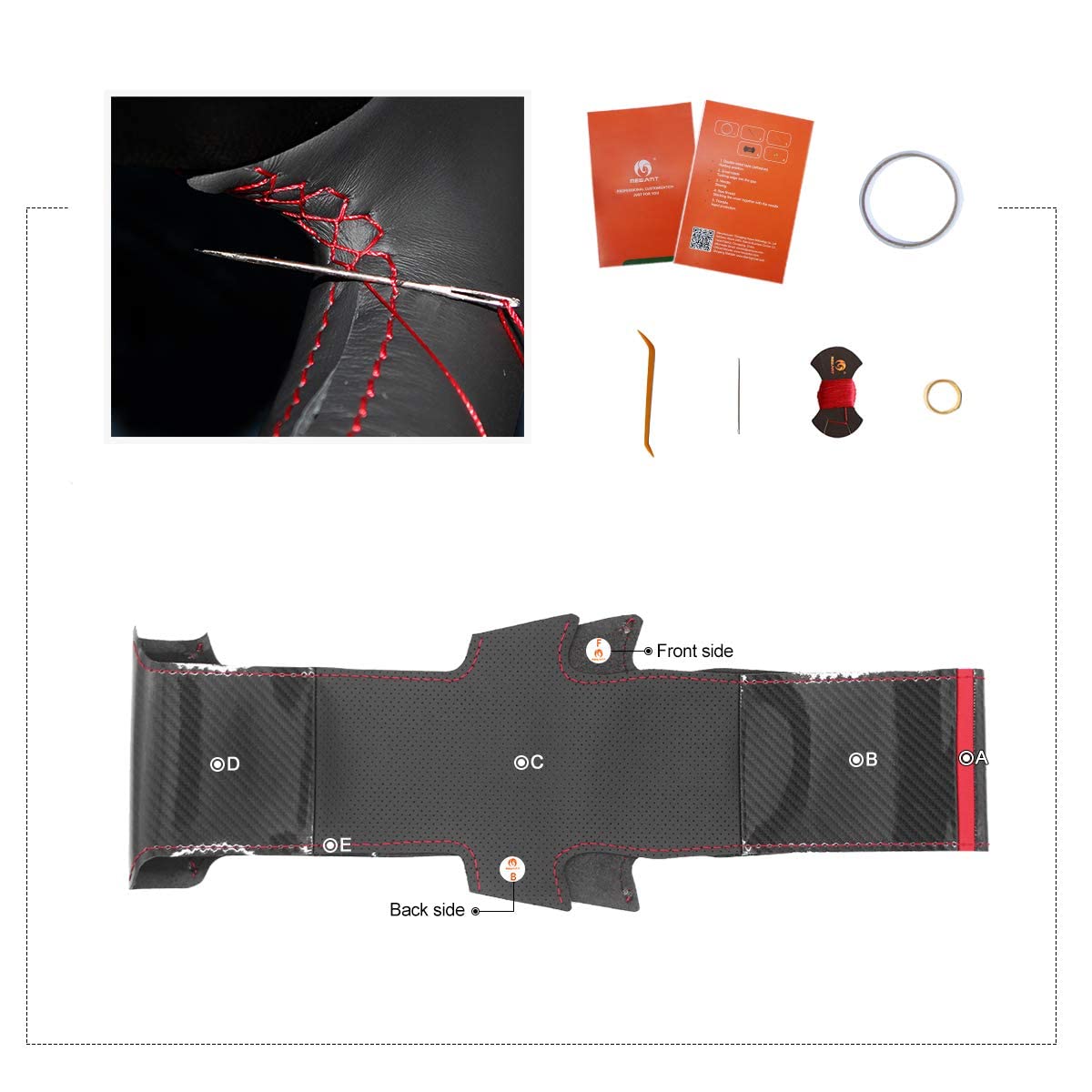 Cubierta para volante de coche MEWANT para Mitsubishi - Imagen 6