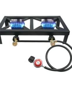 Estufa de gas portátil de doble quemador al aire libre con