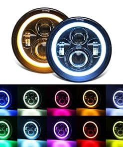 Faros LED de 7 pulgadas con Halo RGB DRL y Ojos de ángel