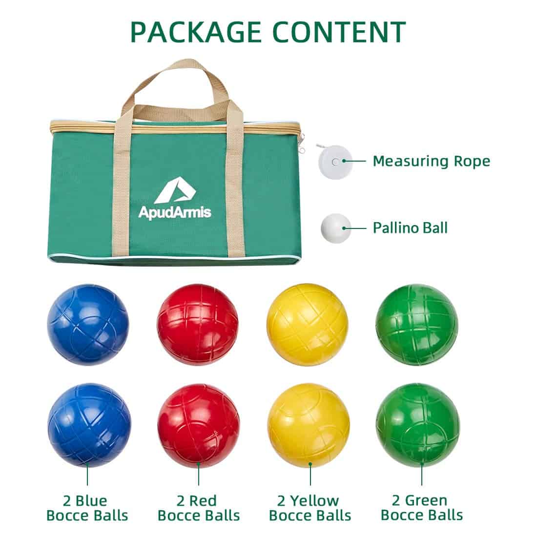 Set de Bolas de Bocce ApudArmis de 90 mm, Juego de Bocce - Imagen 9