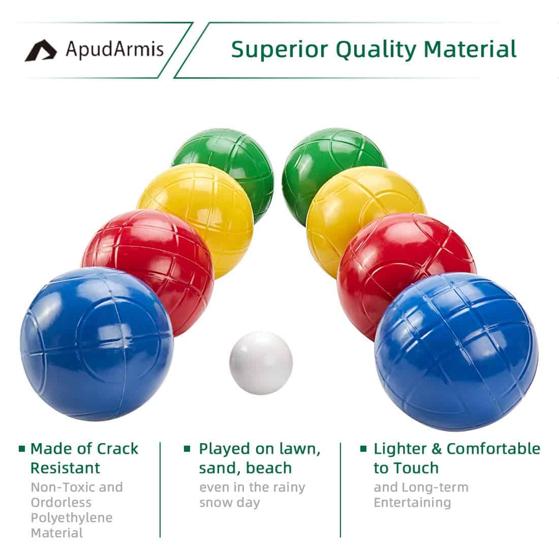 Set de Bolas de Bocce ApudArmis de 90 mm, Juego de Bocce - Imagen 4