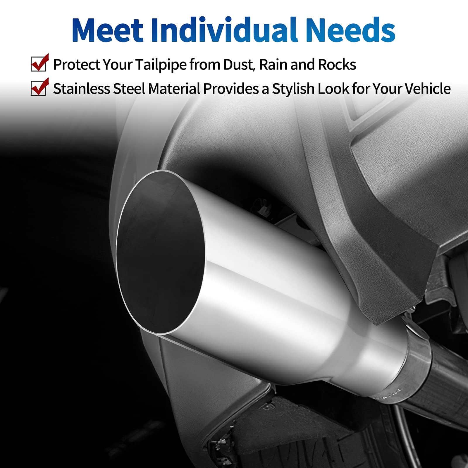 AUTOSAVER88 2.5 Pulgadas Salida Punta de Escape, 2.5" - Imagen 5