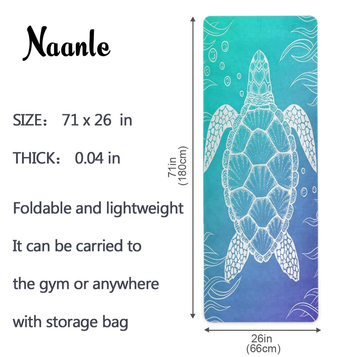 Tapete de yoga Naanle con bolsa de transporte, tapete de - Imagen 6