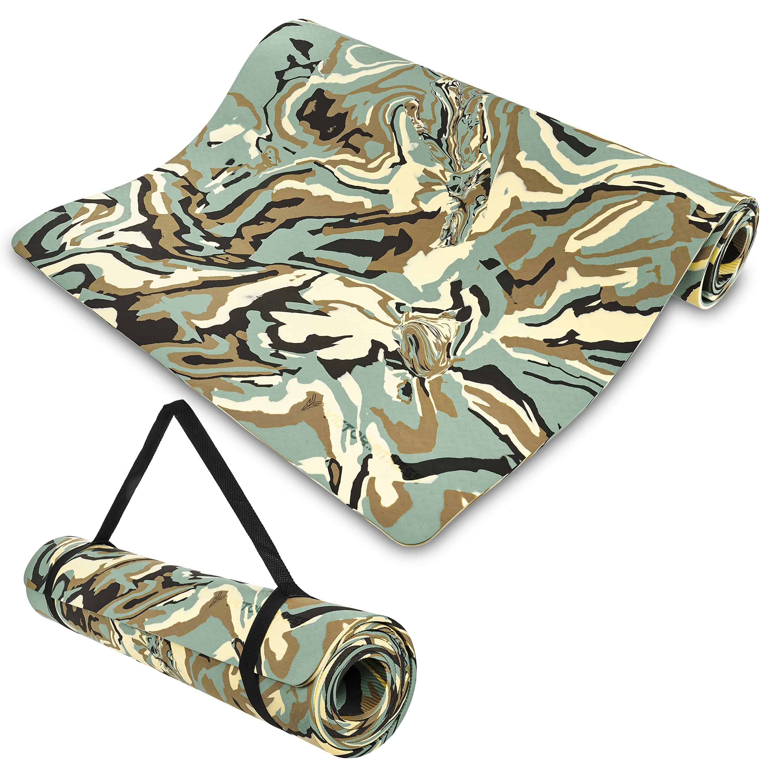 Tapete de Yoga Ecológico con Estampado de Camuflaje Verde