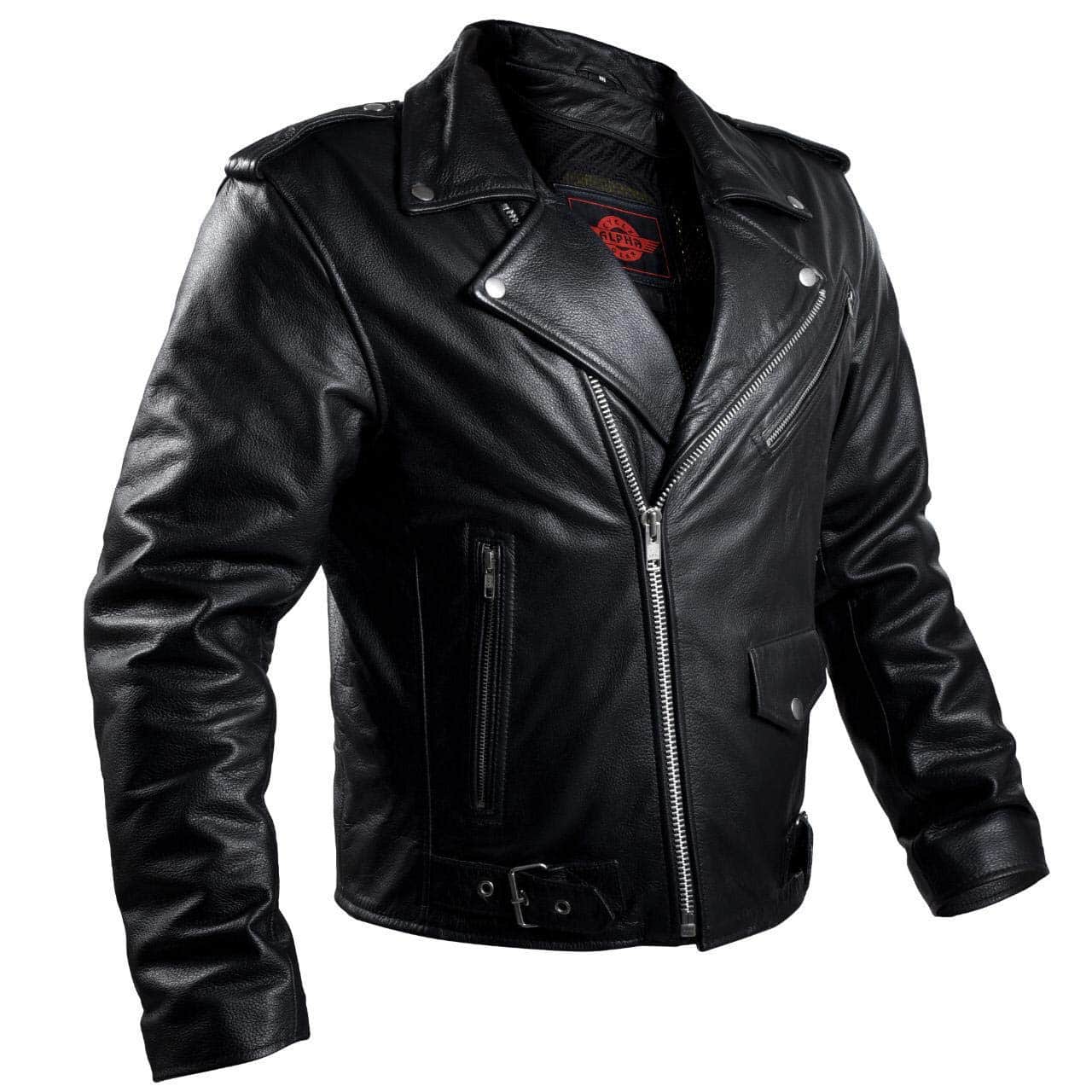 CHAQUETA DE CUERO DE PROTECCIÓN PARA MOTOCICLISTAS ALPHA